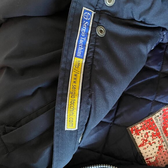 Women's Sergio‎ Tacchini Navy Blue Puffer Parka Coat Jacket Size L - Picture 9 of 10